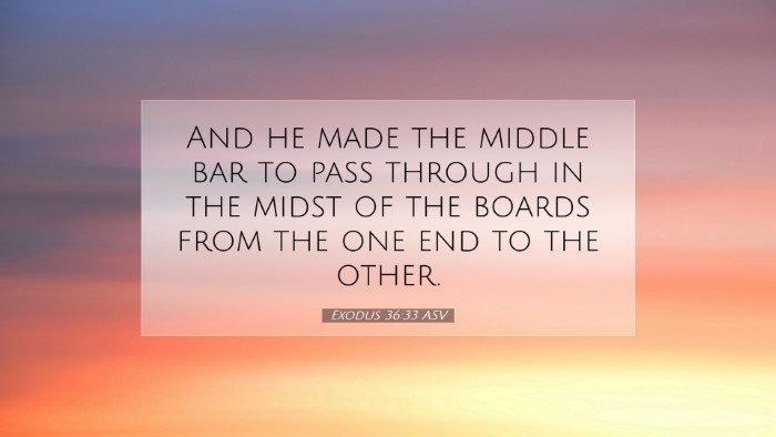 Picture 07 - Exodus 36:33 ASV Desktop Wallpaper - And he made the middle bar to pass through in the - Desktop Bible Verse Wallpaper