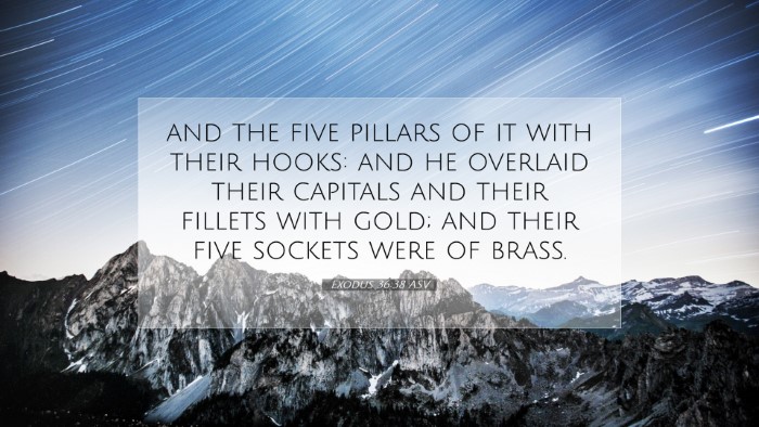 Picture 07 - Exodus 36:38 ASV Desktop Wallpaper - and the five pillars of it with their hooks: and - Desktop Bible Verse Wallpaper