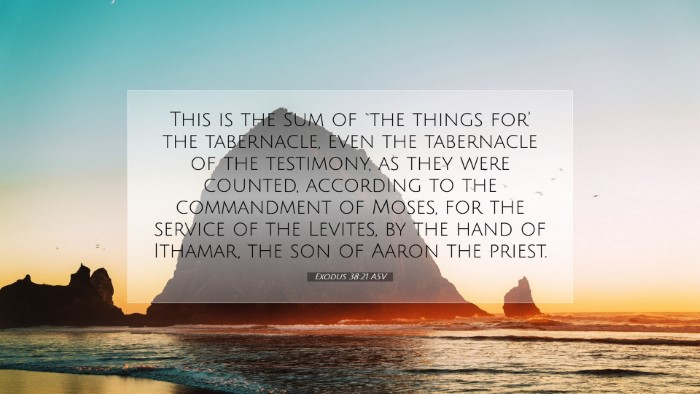 Picture 07 - Exodus 38:21 ASV Desktop Wallpaper - This is the sum of `the things for' the - Desktop Bible Verse Wallpaper