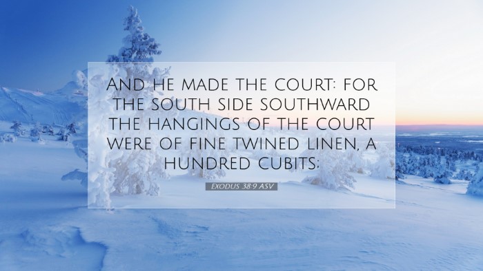 Picture 07 - Exodus 38:9 ASV Desktop Wallpaper - And he made the court: for the south side - Desktop Bible Verse Wallpaper