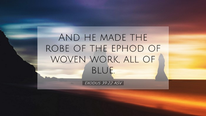 Picture 07 - Exodus 39:22 ASV Desktop Wallpaper - And he made the robe of the ephod of woven work, - Desktop Bible Verse Wallpaper