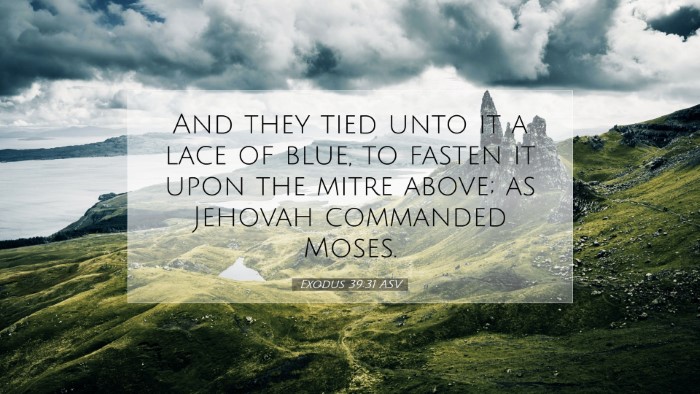 Picture 07 - Exodus 39:31 ASV Desktop Wallpaper - And they tied unto it a lace of blue, to fasten - Desktop Bible Verse Wallpaper
