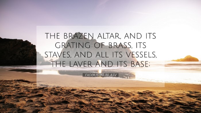 Picture 07 - Exodus 39:39 ASV Desktop Wallpaper - the brazen altar, and its grating of brass, its - Desktop Bible Verse Wallpaper