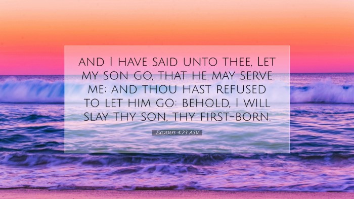 Picture 07 - Exodus 4:23 ASV Desktop Wallpaper - and I have said unto thee, Let my son go, that he - Desktop Bible Verse Wallpaper