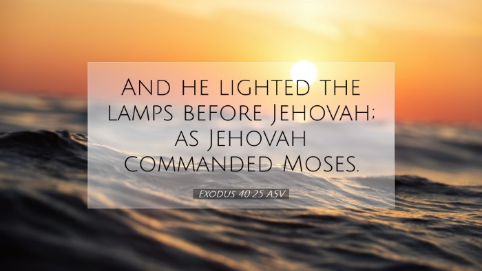 Picture 07 - Exodus 40:25 ASV Desktop Wallpaper - And he lighted the lamps before Jehovah; as - Desktop Bible Verse Wallpaper