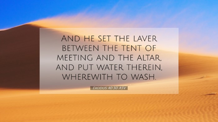 Picture 07 - Exodus 40:30 ASV Desktop Wallpaper - And he set the laver between the tent of meeting - Desktop Bible Verse Wallpaper