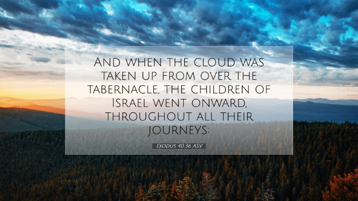 Picture 07 - Exodus 40:36 ASV Desktop Wallpaper - And when the cloud was taken up from over the - Desktop Bible Verse Wallpaper