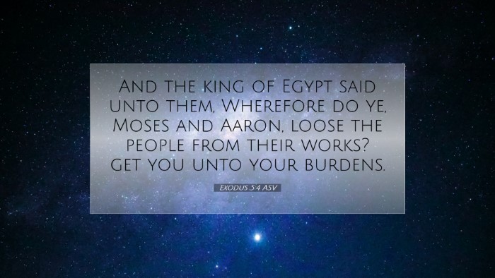 Picture 07 - Exodus 5:4 ASV Desktop Wallpaper - And the king of Egypt said unto them, Wherefore - Desktop Bible Verse Wallpaper