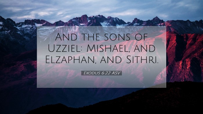 Picture 07 - Exodus 6:22 ASV Desktop Wallpaper - And the sons of Uzziel: Mishael, and Elzaphan, - Desktop Bible Verse Wallpaper