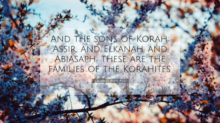 Picture 07 - Exodus 6:24 ASV Desktop Wallpaper - And the sons of Korah: Assir, and Elkanah, and - Desktop Bible Verse Wallpaper