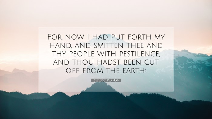 Picture 07 - Exodus 9:15 ASV Desktop Wallpaper - For now I had put forth my hand, and smitten thee - Desktop Bible Verse Wallpaper