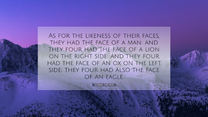 Picture 07 - Ezekiel 1:10 ASV Desktop Wallpaper - As for the likeness of their faces, they had the - Desktop Bible Verse Wallpaper
