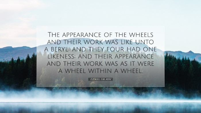 Picture 07 - Ezekiel 1:16 ASV Desktop Wallpaper - The appearance of the wheels and their work was - Desktop Bible Verse Wallpaper