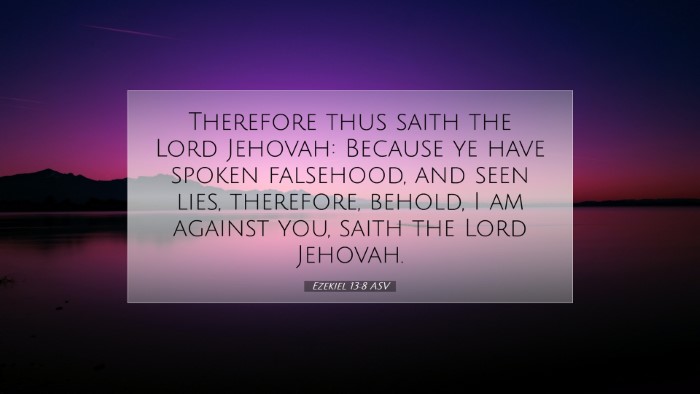 Picture 07 - Ezekiel 13:8 ASV Desktop Wallpaper - Therefore thus saith the Lord Jehovah: Because ye - Desktop Bible Verse Wallpaper