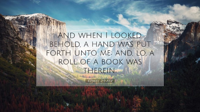 Picture 07 - Ezekiel 2:9 ASV Desktop Wallpaper - And when I looked, behold, a hand was put forth - Desktop Bible Verse Wallpaper