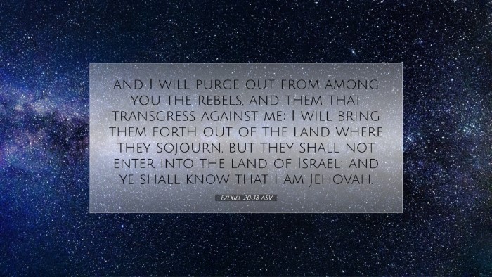 Picture 07 - Ezekiel 20:38 ASV Desktop Wallpaper - and I will purge out from among you the rebels, - Desktop Bible Verse Wallpaper