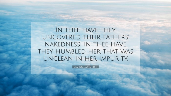 Picture 07 - Ezekiel 22:10 ASV Desktop Wallpaper - In thee have they uncovered their fathers' - Desktop Bible Verse Wallpaper