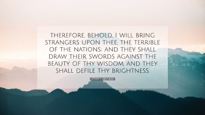 Picture 07 - Ezekiel 28:7 ASV Desktop Wallpaper - therefore, behold, I will bring strangers upon - Desktop Bible Verse Wallpaper