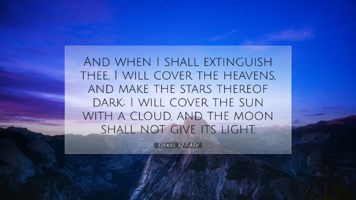 Picture 07 - Ezekiel 32:7 ASV Desktop Wallpaper - And when I shall extinguish thee, I will cover - Desktop Bible Verse Wallpaper