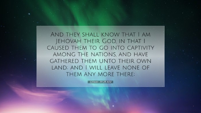 Picture 07 - Ezekiel 39:28 ASV Desktop Wallpaper - And they shall know that I am Jehovah their God, - Desktop Bible Verse Wallpaper