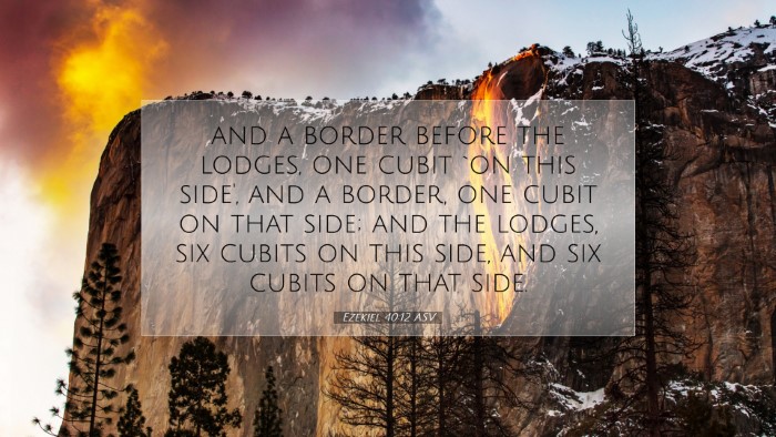 Picture 07 - Ezekiel 40:12 ASV Desktop Wallpaper - and a border before the lodges, one cubit `on - Desktop Bible Verse Wallpaper