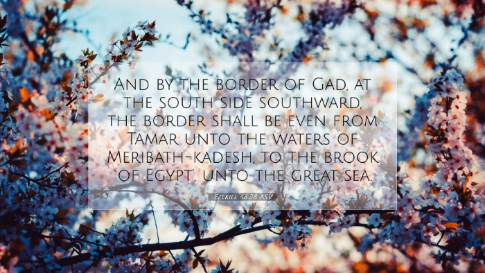 Picture 07 - Ezekiel 48:28 ASV Desktop Wallpaper - And by the border of Gad, at the south side - Desktop Bible Verse Wallpaper
