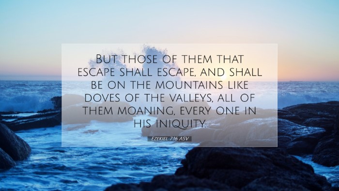 Picture 07 - Ezekiel 7:16 ASV Desktop Wallpaper - But those of them that escape shall escape, and - Desktop Bible Verse Wallpaper
