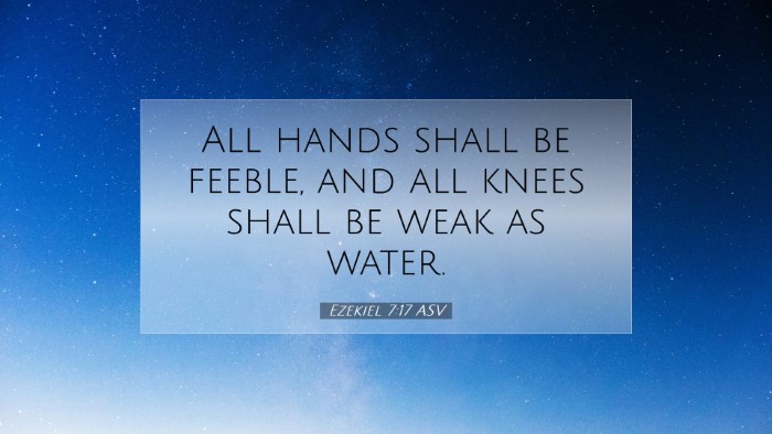 Picture 07 - Ezekiel 7:17 ASV Desktop Wallpaper - All hands shall be feeble, and all knees shall be - Desktop Bible Verse Wallpaper