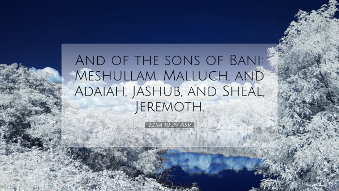 Picture 07 - Ezra 10:29 ASV Desktop Wallpaper - And of the sons of Bani: Meshullam, Malluch, and - Desktop Bible Verse Wallpaper