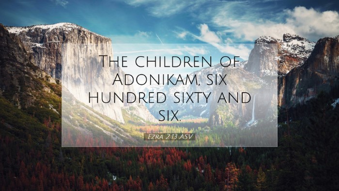Picture 07 - Ezra 2:13 ASV Desktop Wallpaper - The children of Adonikam, six hundred sixty and - Desktop Bible Verse Wallpaper