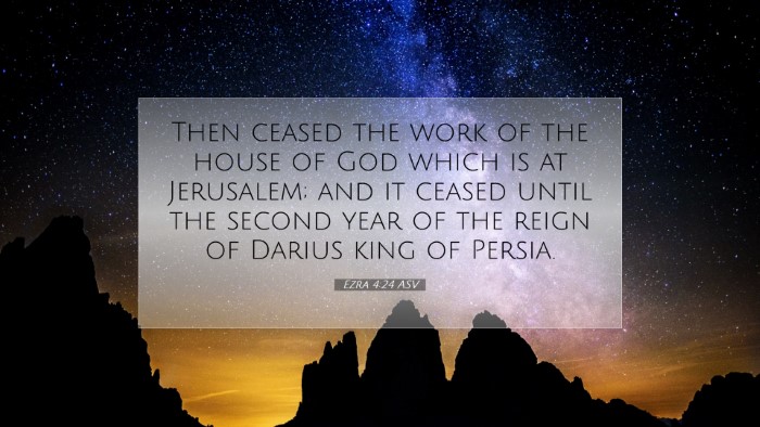 Picture 07 - Ezra 4:24 ASV Desktop Wallpaper - Then ceased the work of the house of God which is - Desktop Bible Verse Wallpaper