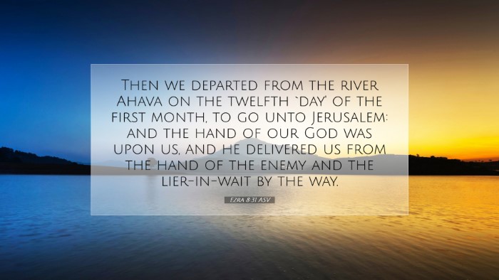 Picture 07 - Ezra 8:31 ASV Desktop Wallpaper - Then we departed from the river Ahava on the - Desktop Bible Verse Wallpaper