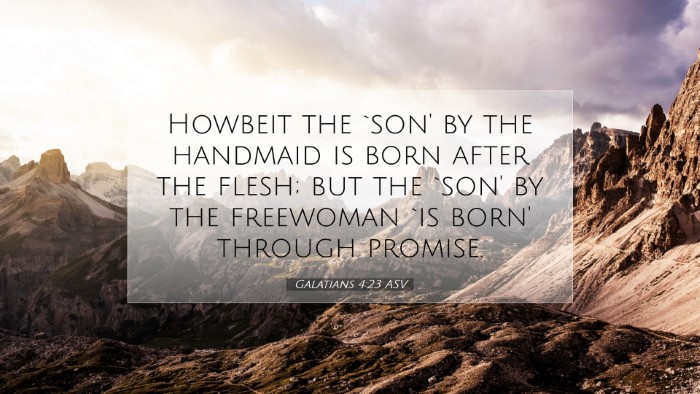 Picture 07 - Galatians 4:23 ASV Desktop Wallpaper - Howbeit the `son' by the handmaid is born after - Desktop Bible Verse Wallpaper