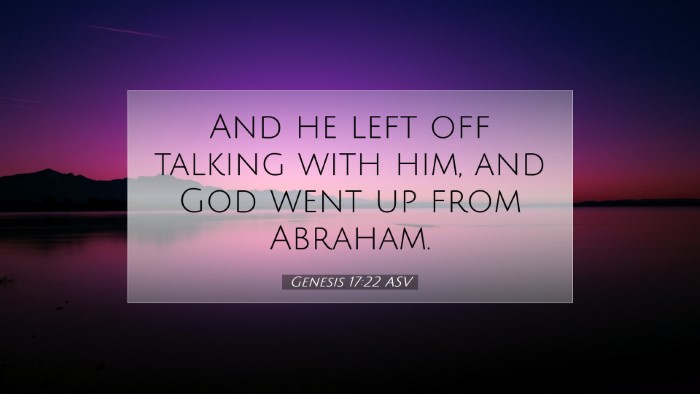 Picture 07 - Genesis 17:22 ASV Desktop Wallpaper - And he left off talking with him, and God went up - Desktop Bible Verse Wallpaper