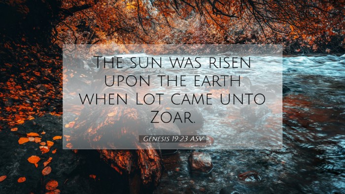 Picture 07 - Genesis 19:23 ASV Desktop Wallpaper - The sun was risen upon the earth when Lot came - Desktop Bible Verse Wallpaper