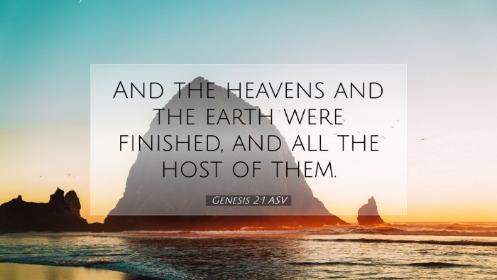 Picture 07 - Genesis 2:1 ASV Desktop Wallpaper - And the heavens and the earth were finished, and - Desktop Bible Verse Wallpaper