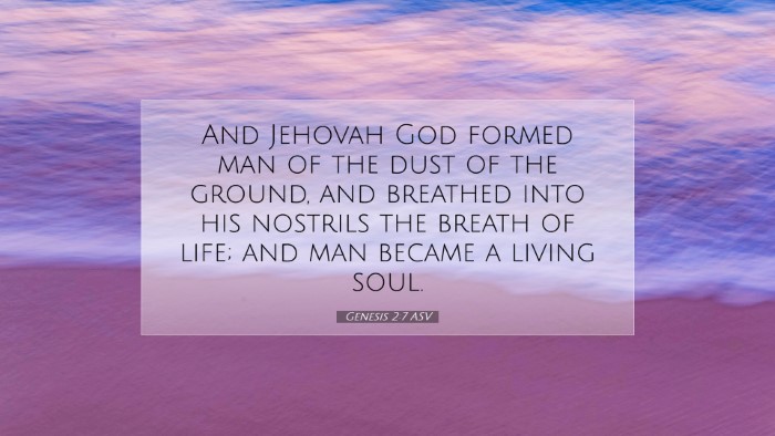 Picture 07 - Genesis 2:7 ASV Desktop Wallpaper - And Jehovah God formed man of the dust of the - Desktop Bible Verse Wallpaper