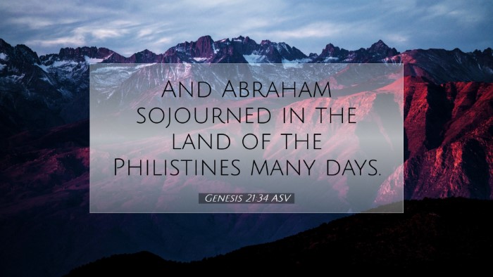 Picture 07 - Genesis 21:34 ASV Desktop Wallpaper - And Abraham sojourned in the land of the - Desktop Bible Verse Wallpaper