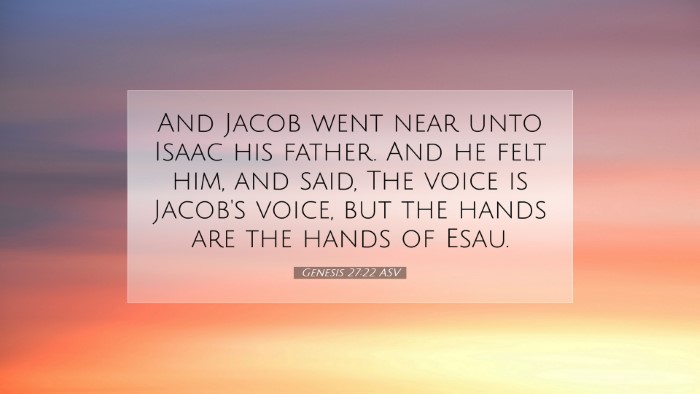 Picture 07 - Genesis 27:22 ASV Desktop Wallpaper - And Jacob went near unto Isaac his father. And he - Desktop Bible Verse Wallpaper