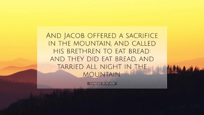 Picture 07 - Genesis 31:54 ASV Desktop Wallpaper - And Jacob offered a sacrifice in the mountain, - Desktop Bible Verse Wallpaper