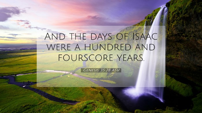 Picture 07 - Genesis 35:28 ASV Desktop Wallpaper - And the days of Isaac were a hundred and - Desktop Bible Verse Wallpaper