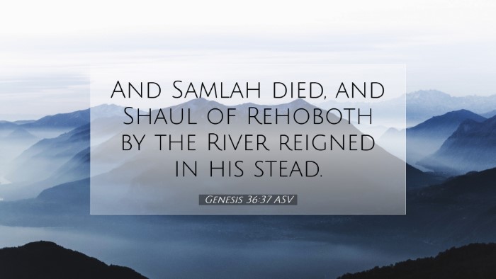 Picture 07 - Genesis 36:37 ASV Desktop Wallpaper - And Samlah died, and Shaul of Rehoboth by the - Desktop Bible Verse Wallpaper