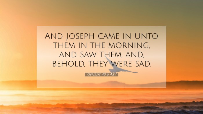 Picture 07 - Genesis 40:6 ASV Desktop Wallpaper - And Joseph came in unto them in the morning, and - Desktop Bible Verse Wallpaper