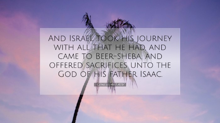 Picture 07 - Genesis 46:1 ASV Desktop Wallpaper - And Israel took his journey with all that he had, - Desktop Bible Verse Wallpaper