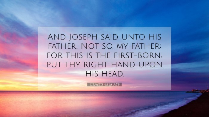 Picture 07 - Genesis 48:18 ASV Desktop Wallpaper - And Joseph said unto his father, Not so, my - Desktop Bible Verse Wallpaper