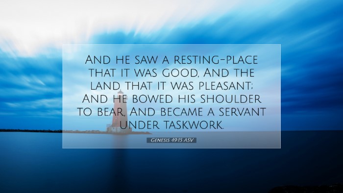 Picture 07 - Genesis 49:15 ASV Desktop Wallpaper - And he saw a resting-place that it was good, And - Desktop Bible Verse Wallpaper