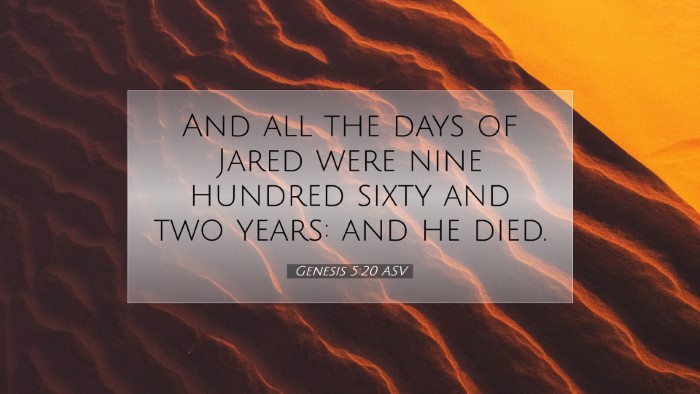Picture 07 - Genesis 5:20 ASV Desktop Wallpaper - And all the days of Jared were nine hundred sixty - Desktop Bible Verse Wallpaper