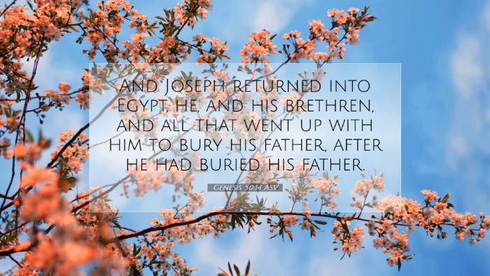 Picture 07 - Genesis 50:14 ASV Desktop Wallpaper - And Joseph returned into Egypt, he, and his - Desktop Bible Verse Wallpaper