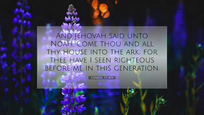 Picture 07 - Genesis 7:1 ASV Desktop Wallpaper - And Jehovah said unto Noah, Come thou and all thy - Desktop Bible Verse Wallpaper