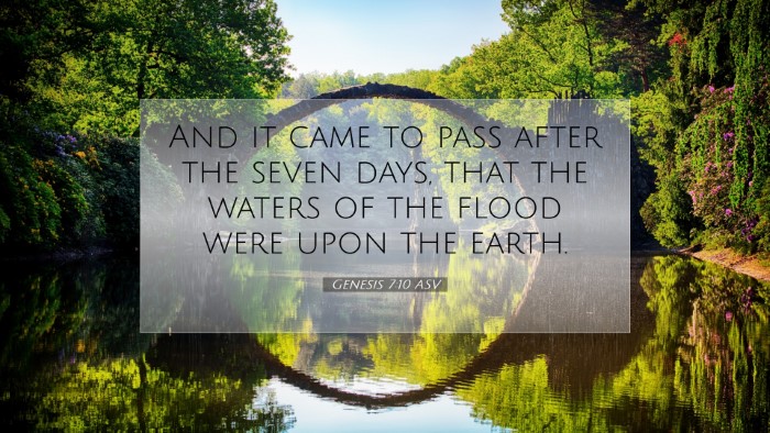 Picture 07 - Genesis 7:10 ASV Desktop Wallpaper - And it came to pass after the seven days, that - Desktop Bible Verse Wallpaper
